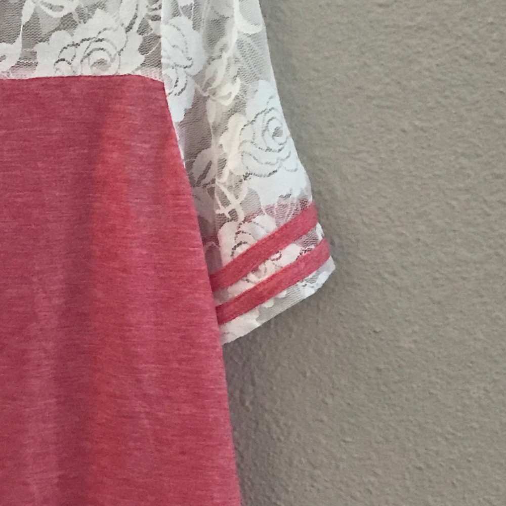 NWT Dressfo Pink & White Lace Top (Size XXL) - Picture 15 of 16